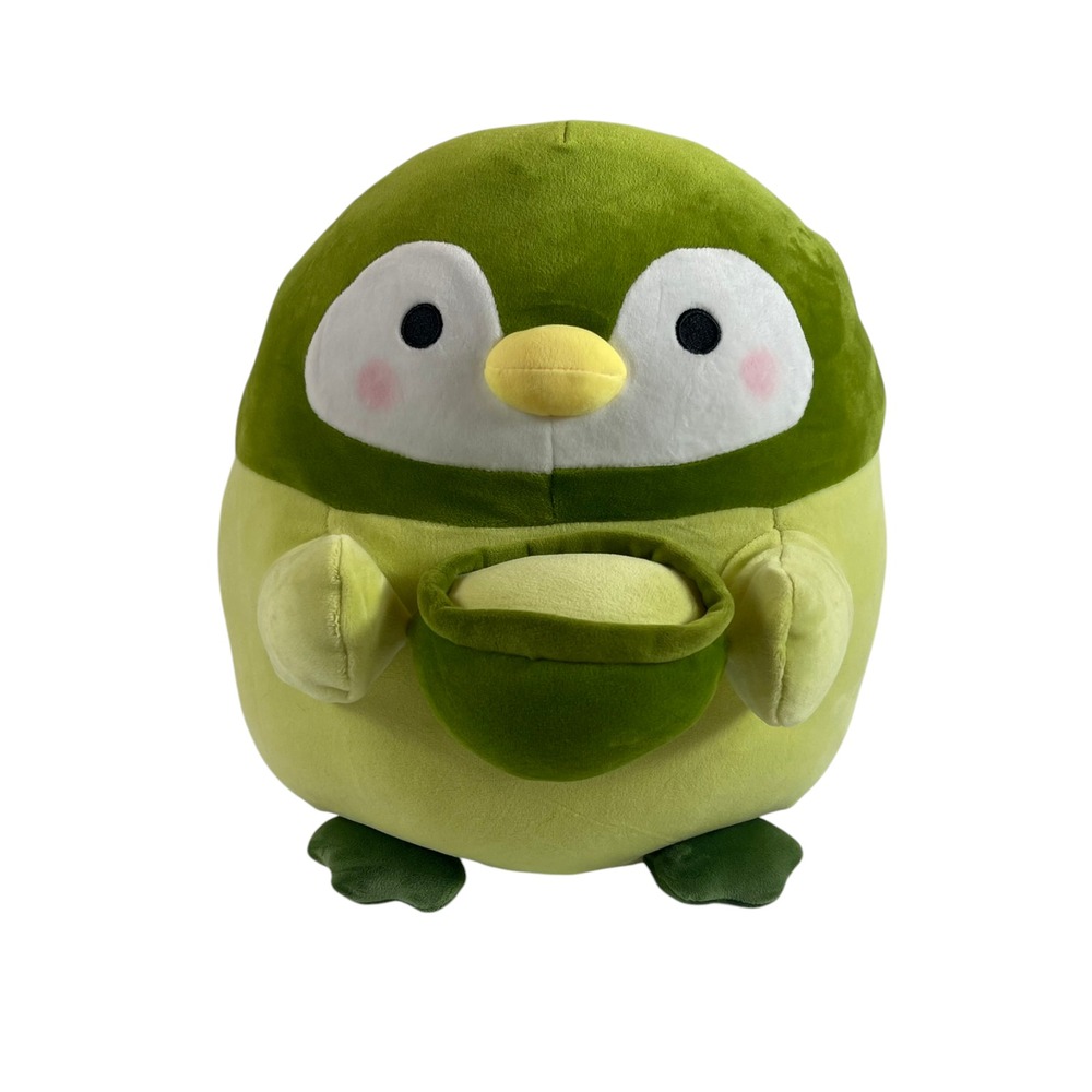 Takashoji Green Matcha Tea Penguin Squishy Plush 13" Stuffed Toy Lovey